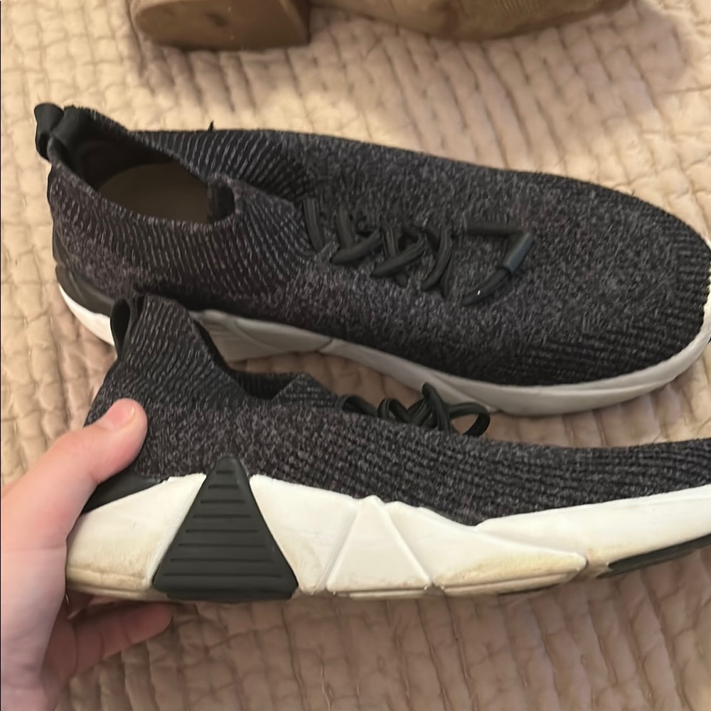 Womens Black Knit Sneakers